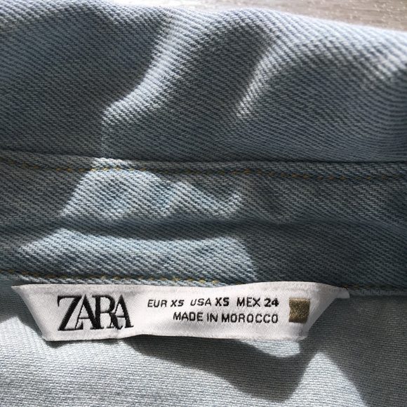 Zara cropped denim shirt (women, xs, light blue denim) - Picture 4 of 5